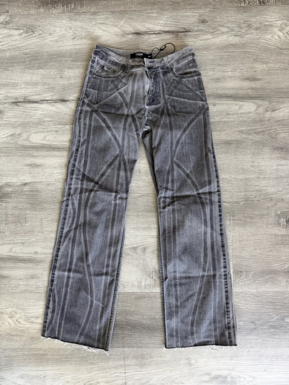 Jaded London Gray Wave Laser Print Jeans | Size W24
